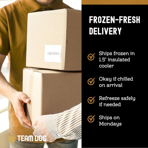 Image of Team Dog Raw Frozen Dog Food | 65% Beef Muscle, Organ Meats, Herring & Green Tripe for Dogs | All Natural Grain Free Dog Food for Optimal Health, Digestion & Coat | 6 x 5lb Rolls