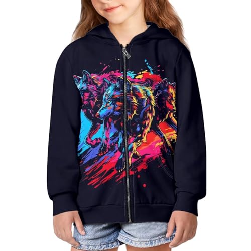Image of Zipper Hoodie for Kids Full Zip Up Sweatshirt Active Coat Hooded Pullover with Pockets Size 6-16 Boys Girls