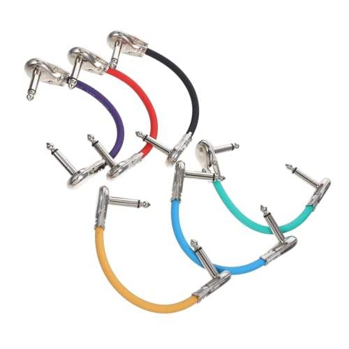 Câbles de raccordement guitare effets lot de 6 pièces jacks coudés pour pédalier