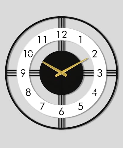 Image of Auromin Unique Wall Clock for Living Room Stylish | Big Size Modern Style Decorative Wall Watch for Home, Hall, Bedroom & Office | Premium Fancy Wall Clock for Living Room Wall Decor
