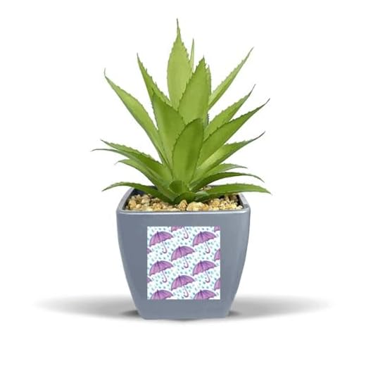 No/No Paraguas de acuarela púrpura Lluvia Falsa Piña Flor Jarrón Mini Decoración