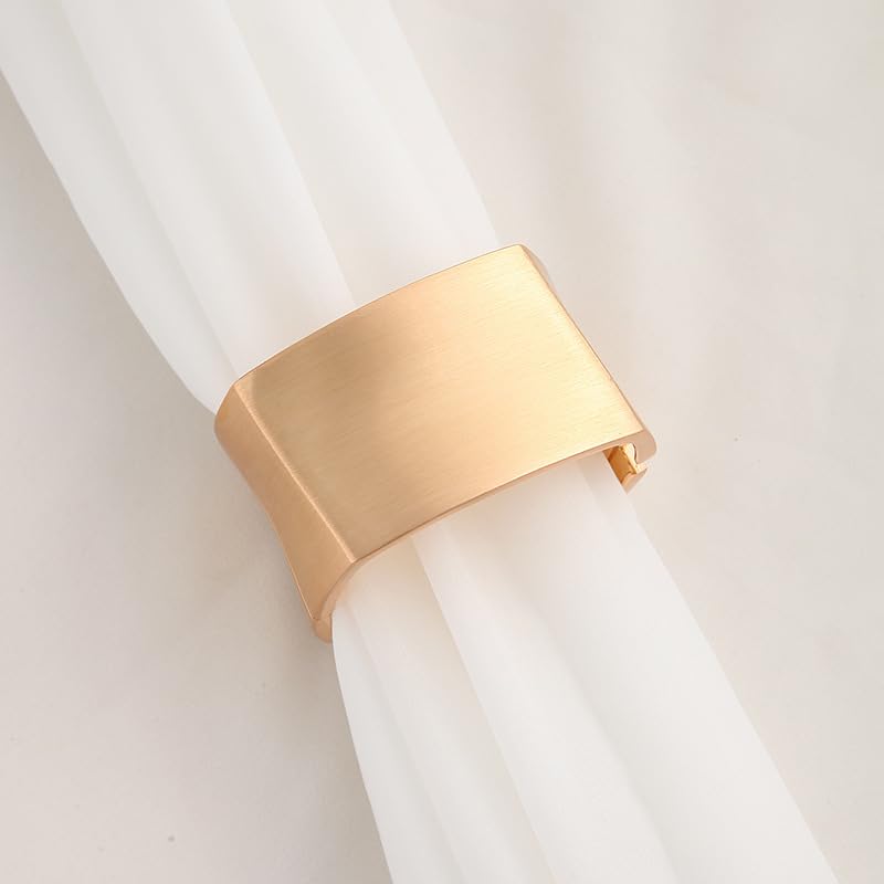 Fermatenda Con Foglie E Rami – 2 Pezzi In Oro, Cinghia Elastica 36 Cm, Senza Fori, Per Tende Leggere E Pesanti