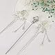 Perlen Haarstab, 3 Stück Strass-Haar-Essstäbchen Chinesische Haarnadel Vintage Quaste Japanische Haarstäbchen Handgefertigte Chignon Schmuck Haarschmuck für Mädchen