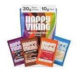 Happy Viking Variety Pack High Protein + Fiber Meal Powder, Protein Packets to Go, 30G Protein, 10g...