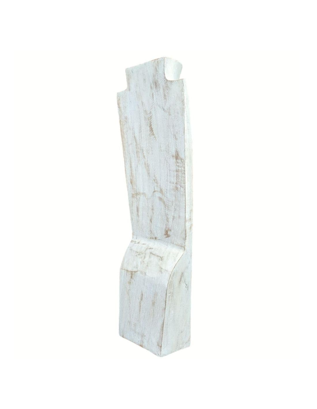 Artisanal Espositore Per Collane Lunghe In Legno Massiccio, Altezza 50 Cm, Finitura Patina Nera, Stile Vintage - 4