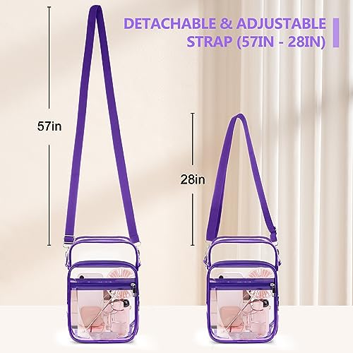 Image of Blvornl Clear Crossbody Bag with Adjustable Shoulder Strap, Stadium Approved PVC Purse Bag, Messenger Bag