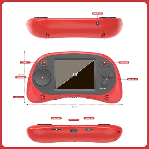 Handheld Games for Kids -16 Bit Retro Video Game with 220 HD Electronic Games - 2.5\'\' IPS Portable Travel Game Gifts for Boys Girls Ages 4-12