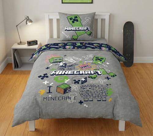 Minecraft Bettwäsche –Offizielles Creeper & TNT Design –...