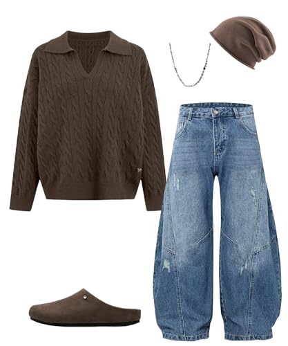 Unisex Baggy Wide Leg Jeans Vintage Distressed Patchwork Balloon Denim Pants Streetwear Retro Loose Fit Trousers4