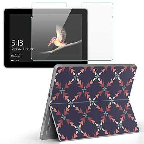 igsticker Surface Go/Surface Go 2 専用スキンシール ガラスフィルム セット 液晶保護 フィルム ステッカー アクセサリー 保護 012094 模様 幾何学模様 柄