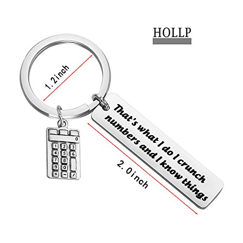 HOLLP Accountant Gift Calculator Charm Keychain That's What I Do I Crunch Numbers and I know Things Keychain2