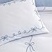 Peri Home Bows Duvet Cover Set 100% Cotton 3-Piece Bedding, King, Blue Sasha Bows