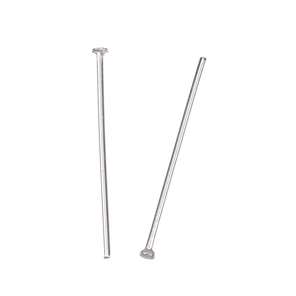 PandaHall 1000pcs Stainless Steel Flat Head Pins 21 Gauge Stainless Steel Color 3/4 Inch (20mm) for Jewelry Making