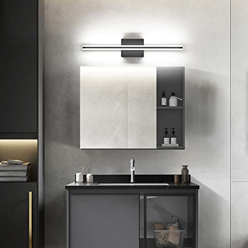 Image of SOLFART Bathroom Light Fixtures Over Mirror Dimmable 5CCT Modern LED Black Vanity Light 24 Inch Wall Lights