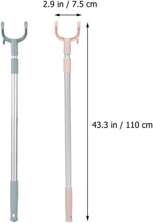 2pcs Adjustable Retractable Clothesline Rod Telescoping Garment Pole for Easy Drying Lightweight Aluminum Alloy Design for and Spaces Versatile Clothes Drying