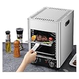1700 W elektrischer Steakofen mit 10 Grillschlitzen, Edelstahl-Steakgrillofen, Steakherd for Rind, Schwein, Huhn, Gemüse