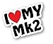 CTD I Love Heart Luv My MK2 Motif pour MK2 Escort Fiesta Golf Sierra Granada Astra etc. Autocollant de Voiture en Vinyle 110 x 75 mm