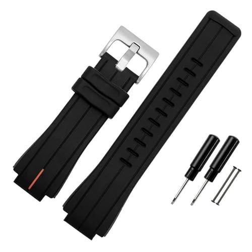 Bracelet de montre caoutchouc noir silicone sport pour homme TW2T76300