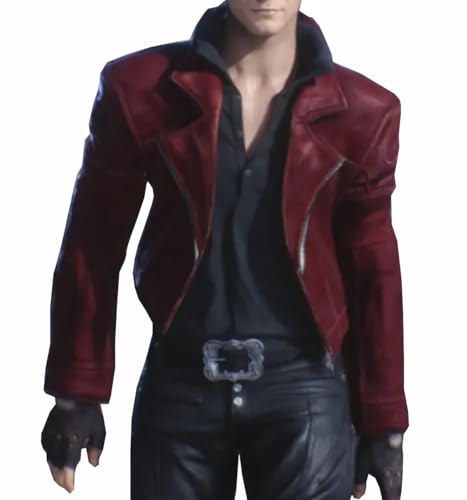 DMC Devil May Cry Dante Costume Maroon Leather Jacket2