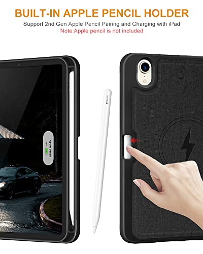 Dtto Case For Ipad Mini 6Th Gen 8.3 Inch 2021 With Pencil Holder, Multi - Angle Magnetic Standing Cover With Tpu Back Shell [Auto Wake/Sleep], Black #TOP4