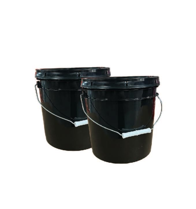 (similar, used, incomplete) Gallon Bucket & Lid -70 Mil -All Purpose Pail - Made in The USA - Muli-Purpose - Food Grade - Contains No BPA Plastic - Recyclable. (Black, 2)