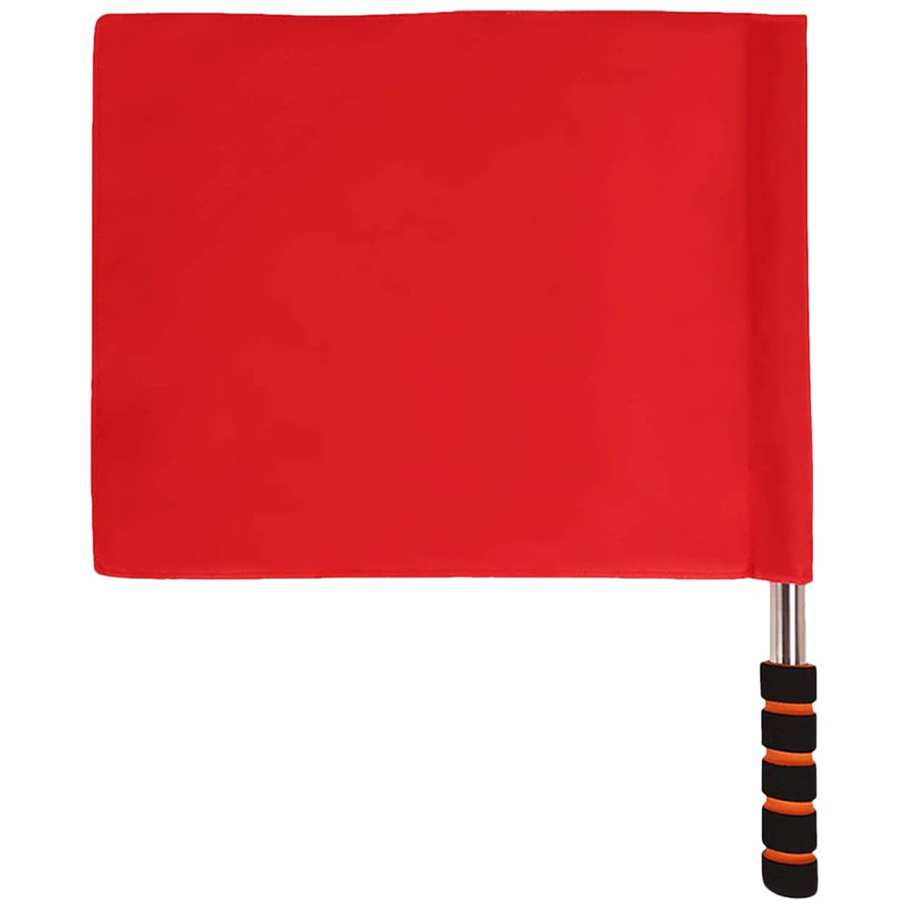 Bandera de señalización deportiva árbitro con varilla de acero inoxidable y mango de esponja