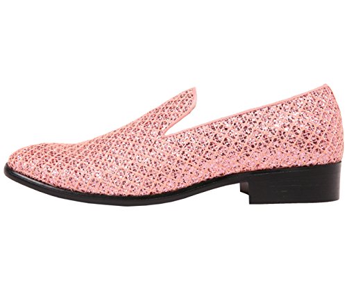 Bolano Sarlo Men's Dress Shoes, Black Glitter Loafer for Prom, Metallic Tuxedo Slip-on3