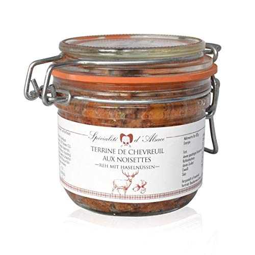Rehterrine mit Haselnüssen, französische Pastete, Terrine aus Frankreich im Bügelglas 200g Cover