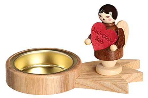 Volkskunstwerkstatt Unger Teelichthalter Sternschnuppe Engel - Echt...