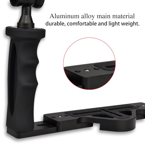Sea frogs Aluminium Tray/Grip for Underwater Camera Housings, Bracket with 1 inch Ball Clamp and 1 inch Ball Arm