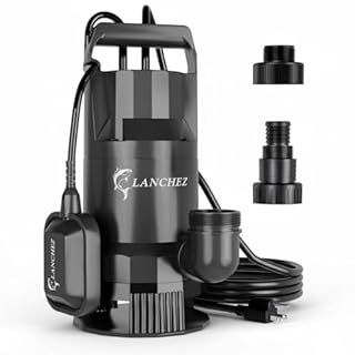 LANCHEZ 1.6HP 5200GPH Sump Pump, Automatic Submersible Water Pump with Float Switch, Electric Transfer Water Pump for Swimming Pool Basement Flooded Pit Sewage Sink Tub with 16ft Power Cord