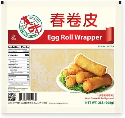 Twin Marquis Spring Color Skin Egg Roll Wrapper, 5 lbs x 2 Pack