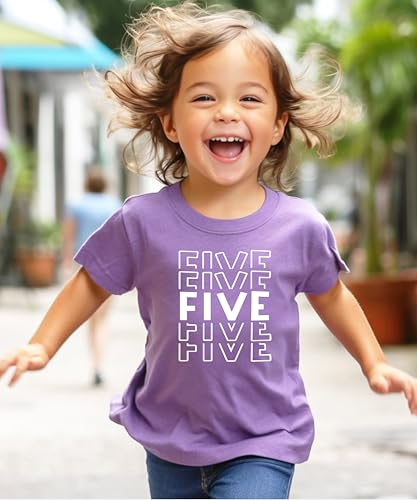 Olive Loves Apple Bold 5th Birthday Explosion T-Shirts and Raglans for Girls and Boys Fifth Birthday Outfit3