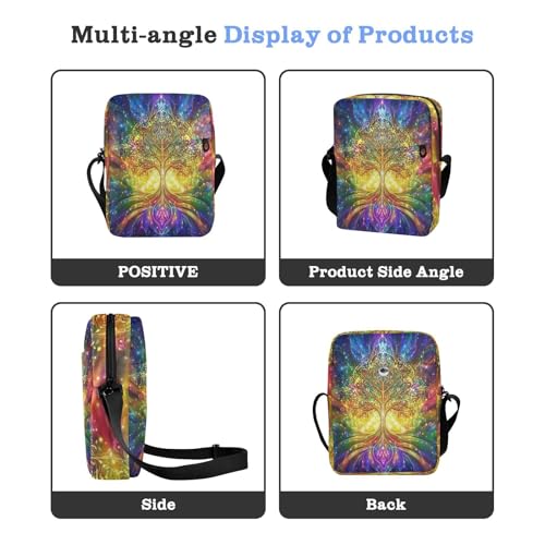 The tree Colorful messenger bag cute mens crossbody bag small Casual Purse Cross Body Adjustable Strap for business Travel4
