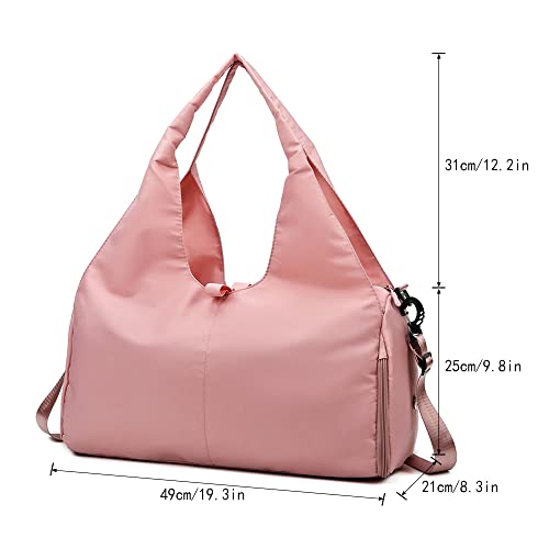 Moniss Bolsa de viagem para esportes, academia, ioga, bolsa de ombro para fim de semana com comparti