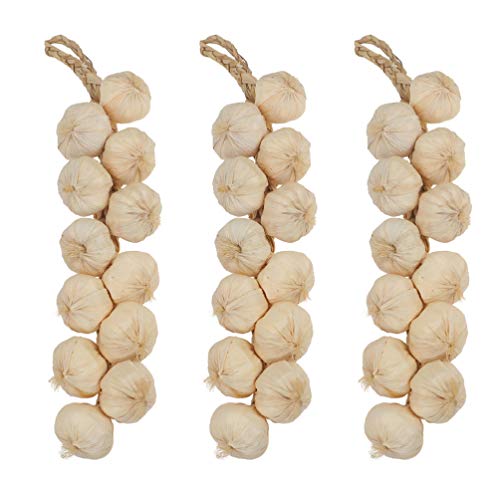 Hemoton 3pcs Garlic Hanging String Model Simulation Garland Artificial Vegetable Model Vivid Photo Props