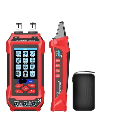 ネットワークケーブルテスター 10km 障害ロケーター 光パワーメーター ファイバーテスター LANケーブルトレース 電気障害検出(ET638 with 7 ID)