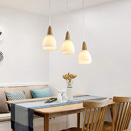 Lustre réglable LED à 3 lampes en verre pour éliminer les zones d'ombre