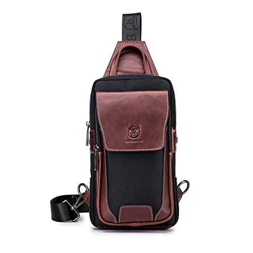 Sac de Poitrine pour Le Sport Petit Sac en Cuir pour Hommes, à Suspendre Sac à Bandoulière à la Mode et Tendance Voyage et Shopping Sac à Main Vertical Carré Cover