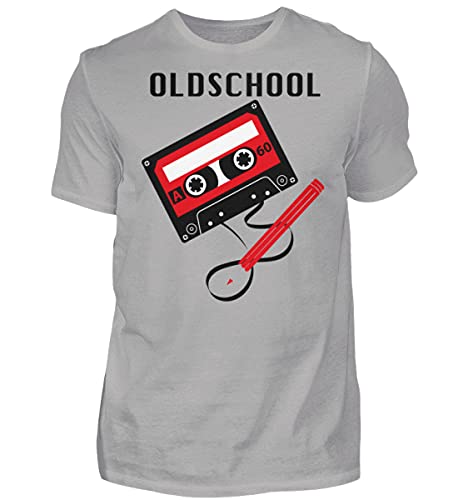 T-shirt de qualité supérieure esprit rétro vintage homme Oldschool Tape authentique gris XL