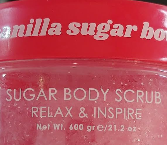 Ciroa, Raspberry & Vanilla, SUGAR BODY SCRUB, 21.2 oz (600gr), Relax & Inspire (Pack of One)