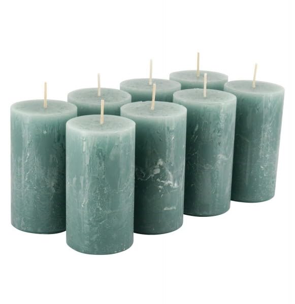 Bougies de cire anti-coulure lot de 8 piliers rustiques pour préserver vos tables