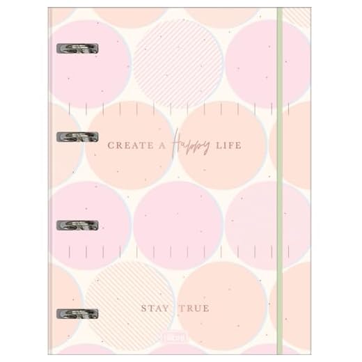 Tilibra - Caderno Argolado Cartonado Universitário com Elástico, Soho, 305596, 20x27.5cm, Rosa, 80 Folhas