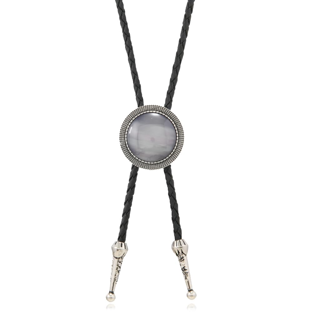 Joxevyia Bolo Tie for Men Vintage Cow Skull Leather Rope Western Cowboy Necktie Vintage Bola Tie Gift for Him