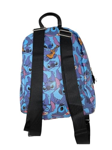 Disney Stitch All Over print 10" Mini Deluxe Backpack with 1 Front pocket- LSCME1WN3