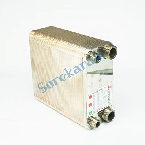 Sorekarain 60 Plates Wort Chiller Cooler Heat Exchanger SUS 304 Stainless Steel Home Brew Beer Wine Making