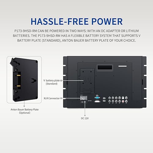 Image of 4K173-9HSD-RM 17.3 inch Rack Mount Broadcast LCD Monitor with 1920x1080 3G-SDI HDMI AV YPbPr
