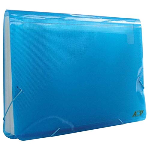 ACP 1027AZ, Pasta Sanfonada Plástica, A4, 12 Divisões, Azul