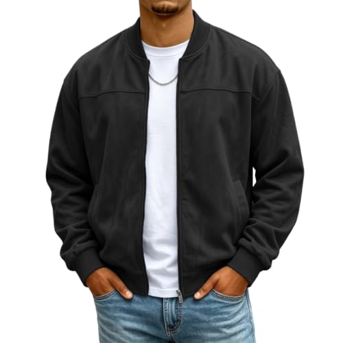 Bomber Jacket Men Light Zip Up Business Casual Jackets with Pockets 2026 - image 1