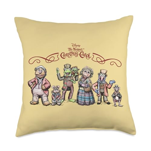 Disney The Muppet Christmas Carol Holiday Character Lineup Throw Pillow